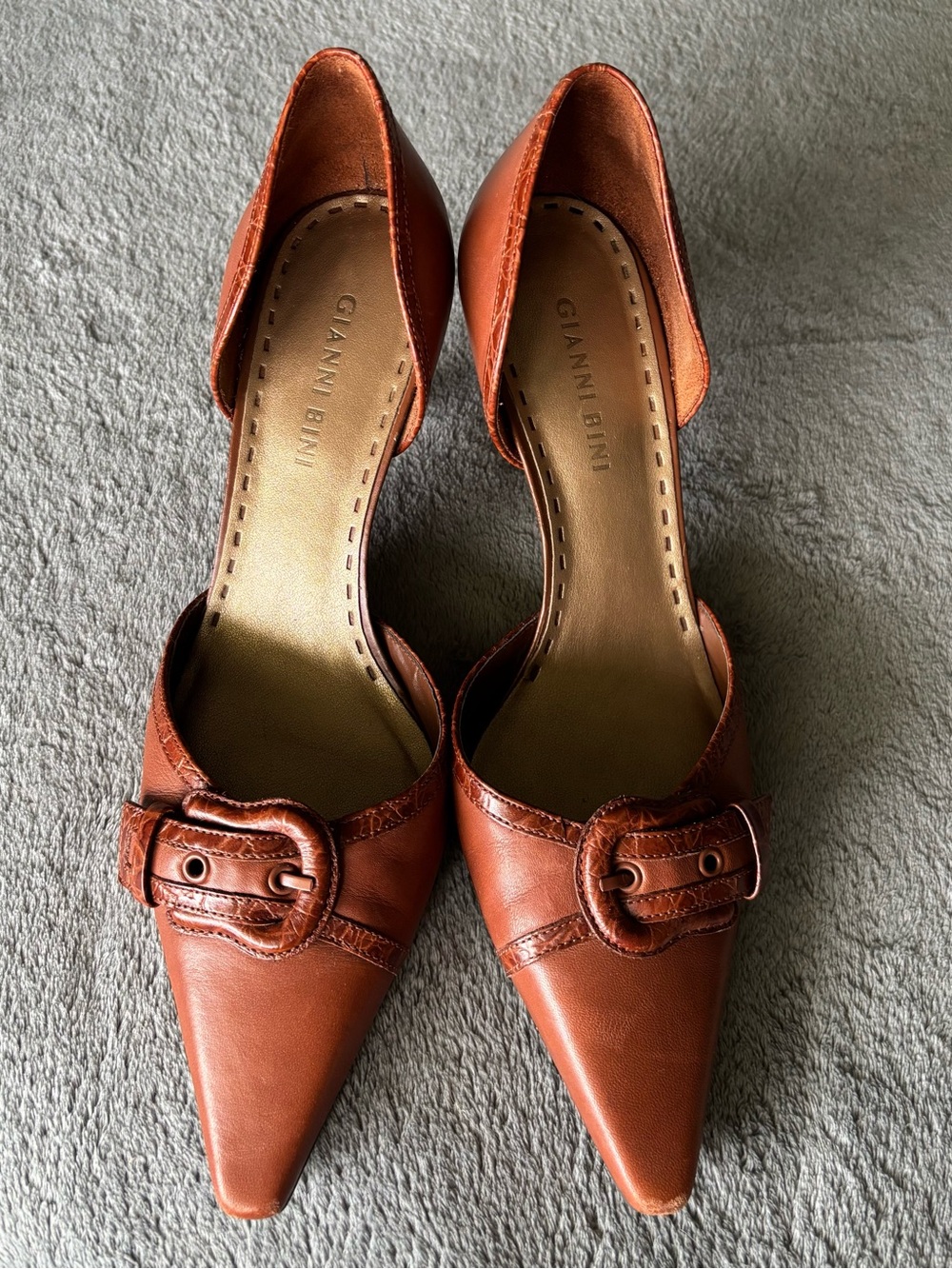 Gianni Bini Vintage Y2K Pointed Toe D'Orsay Buckle Heels - Size 7